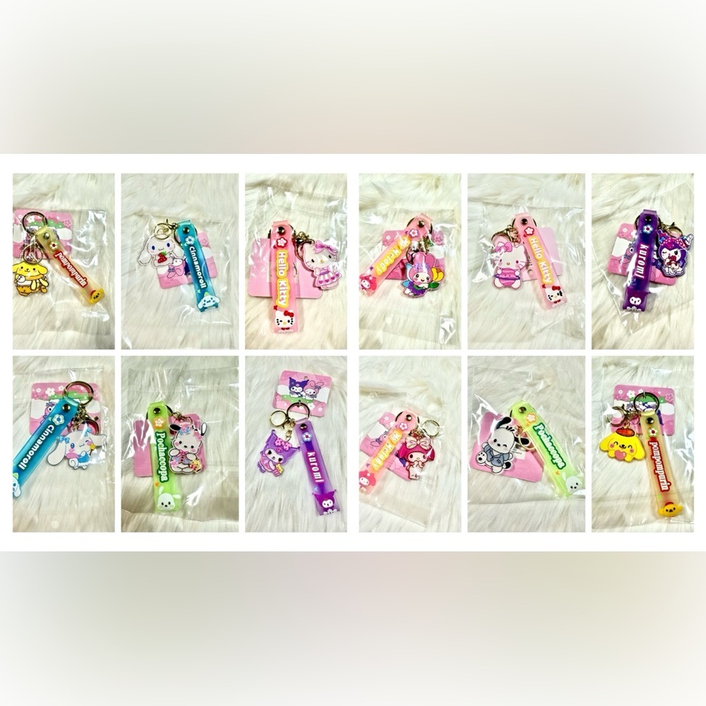 Bundle of 12 Sanrio character keychains